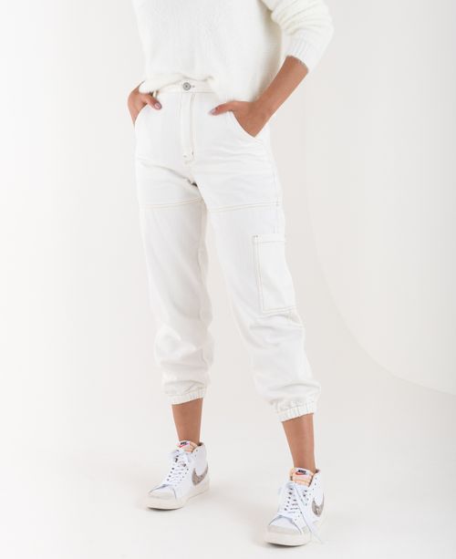 Pantalón para mujer crudo Relax tiro súper alto estilo cargo