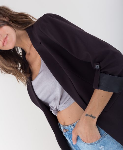 Blazer para mujer oversize con charreteras en las mangas