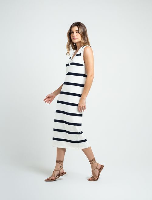 Vestido midi a rayas
