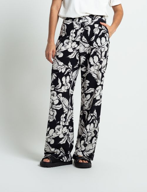 Pantalón con estampado de flores