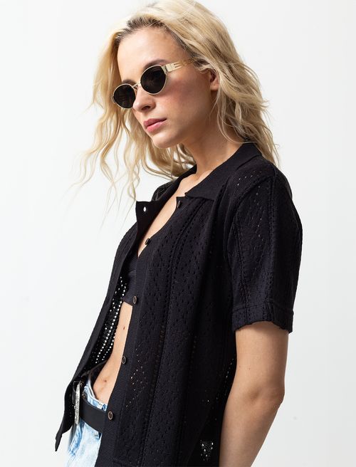 Camisa tejida manga corta