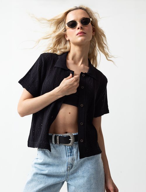Camisa tejida manga corta