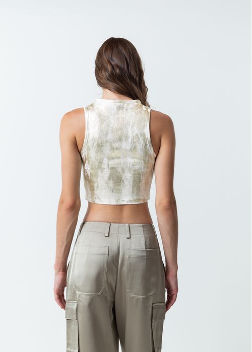 Camiseta crop tipo esqueleto
