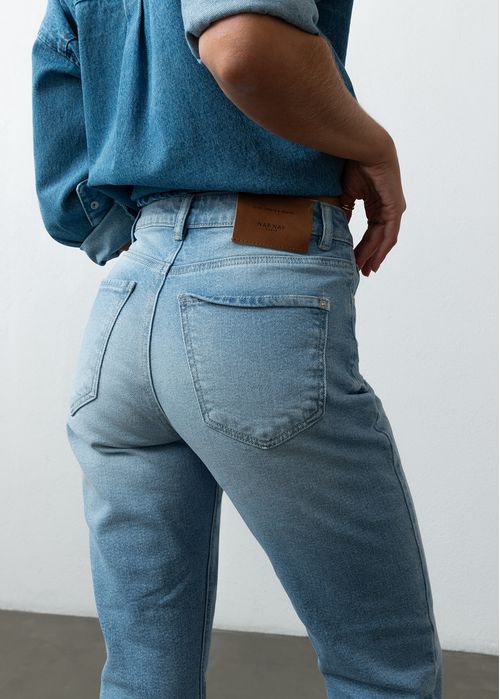 Jean Mom de largo crop