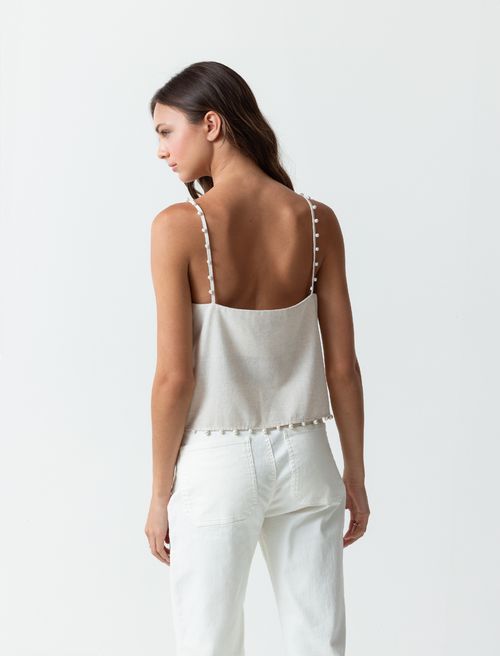 Camisa de tiras con apliques
