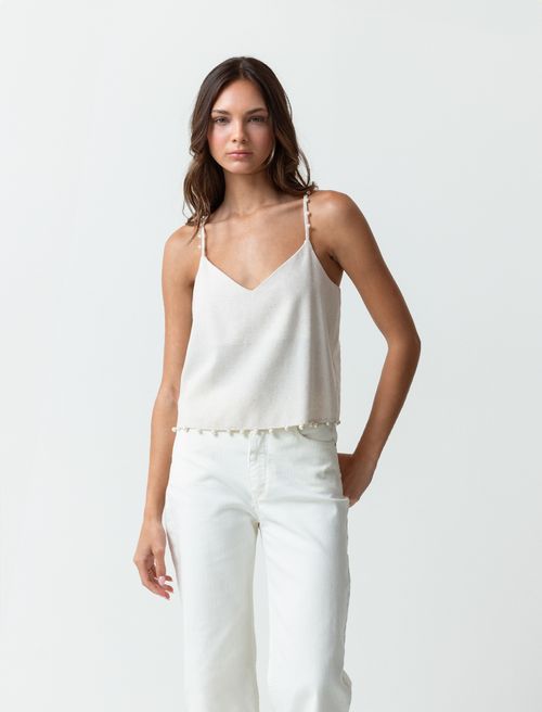 Camisa de tiras con apliques