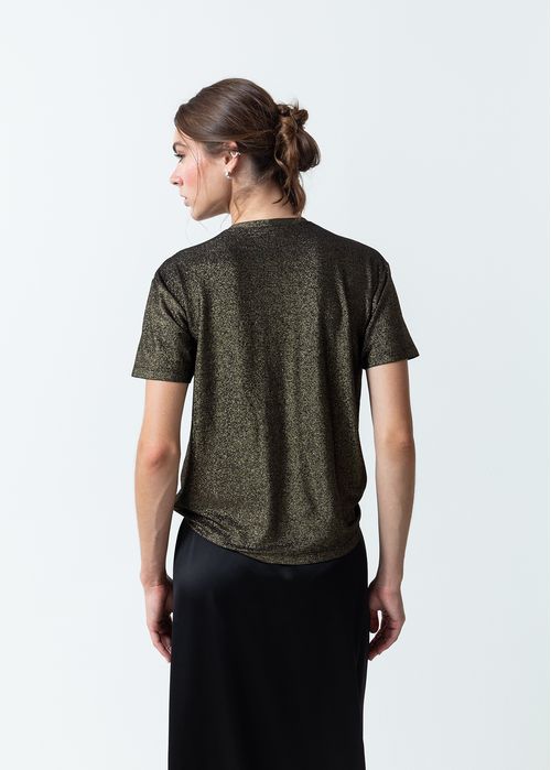 Camiseta de tela con efecto brillo