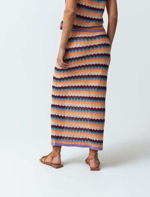 Falda tejida multicolor