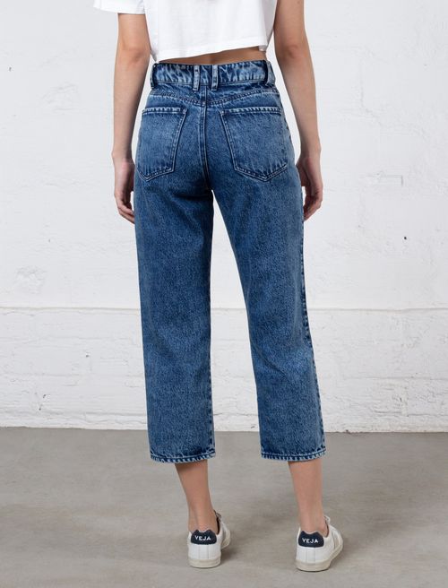 Jean Straight Cropped tiro alto