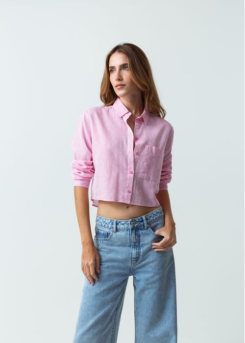 Camisa crop de diseño a rayas