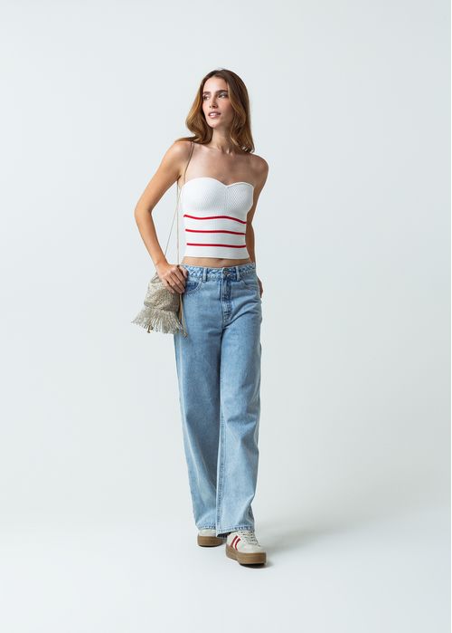 Camisa tejida con escote corazón