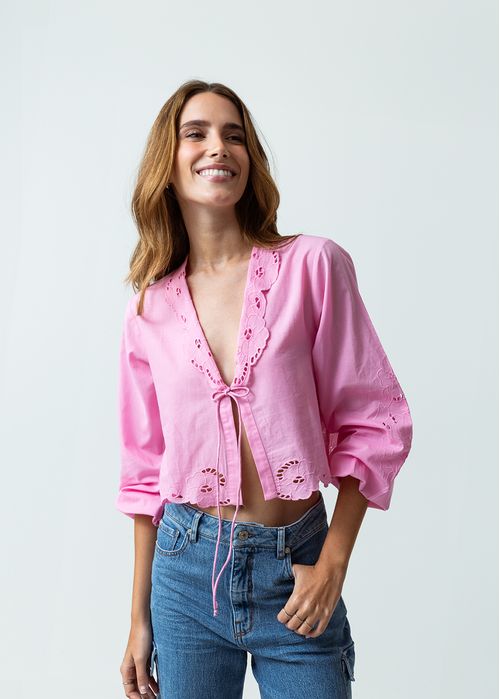 Camisa manga larga bordada