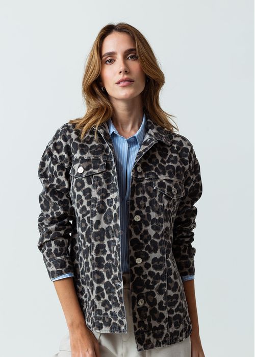 Chaqueta de diseño animal print