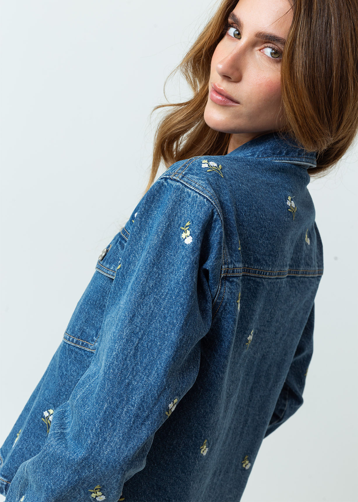 Chaqueta con flores bordadas Tienda Online - Main Image