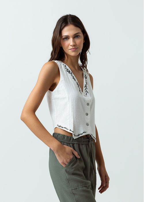 Camisa manga sisa con apliques