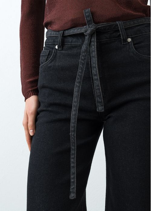 Jean Wide Leg tiro medio en black denim