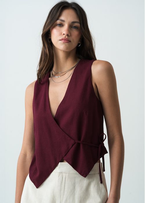 Camisa manga sisa cruzada