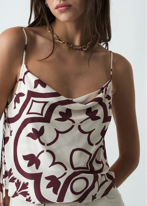 Camisa de tiras estampada