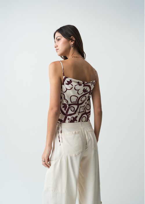 Camisa de tiras estampada