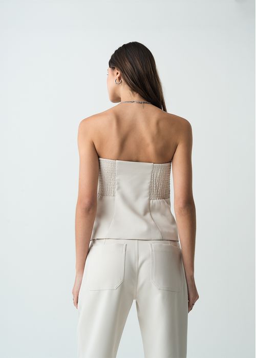 Camisa strapless con botones