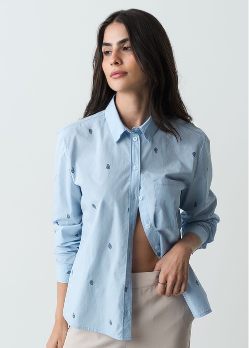 Camisa manga larga con detalles bordados
