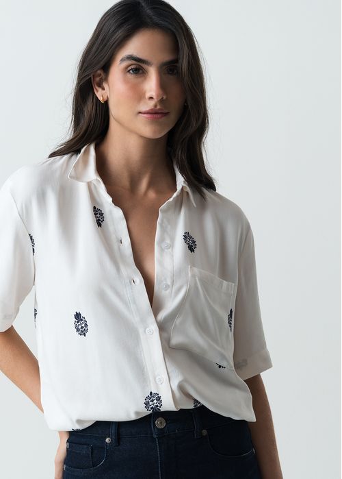 Camisa manga corta con mini prints