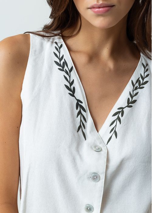 Camisa manga sisa con apliques