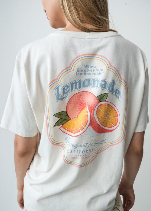 Camiseta manga corta estampada en espalda