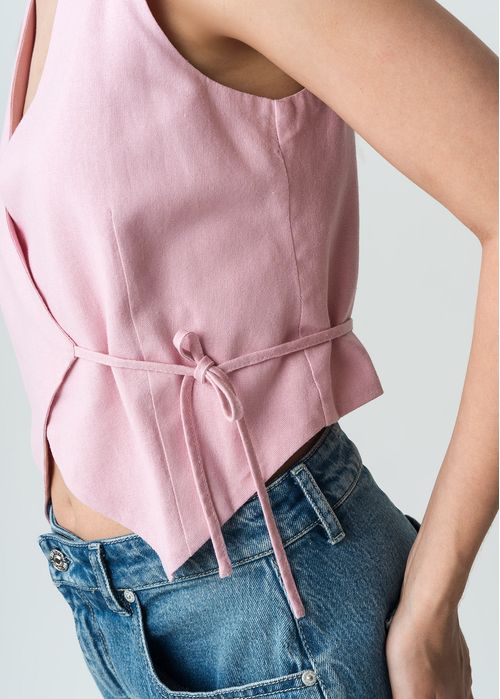 Camisa manga sisa cruzada en frente