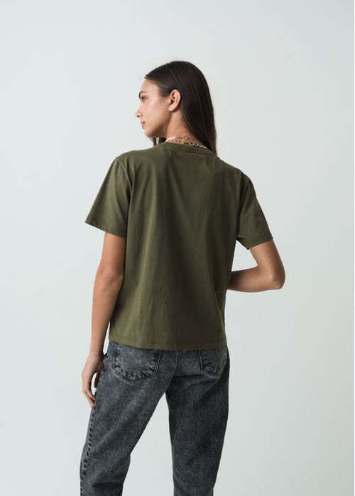 Camiseta manga corta estampada en frente