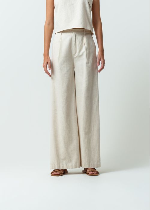 Pantalón Palazzo tiro súper alto tipo lino
