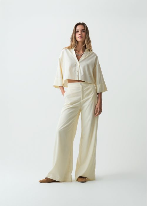 Camisa manga corta con escote en V