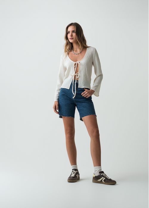 Camiseta manga larga de diseño abierto