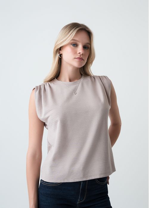 Camiseta manga sisa con textura