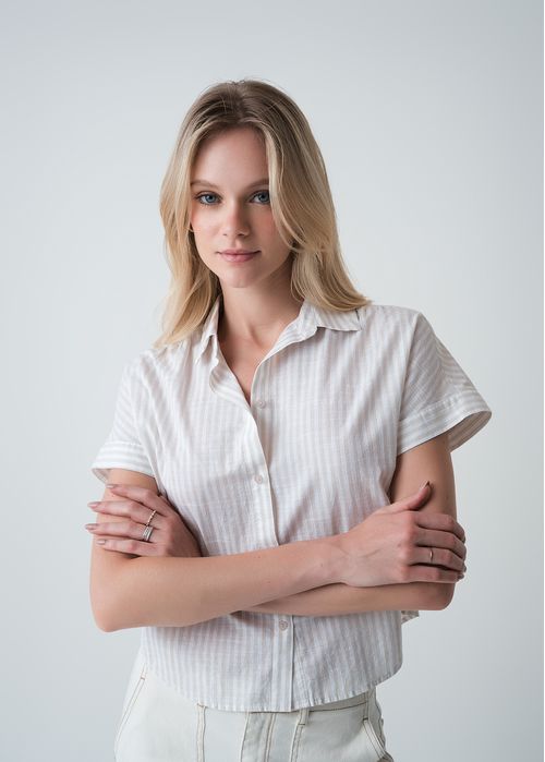 Camisa manga corta a rayas