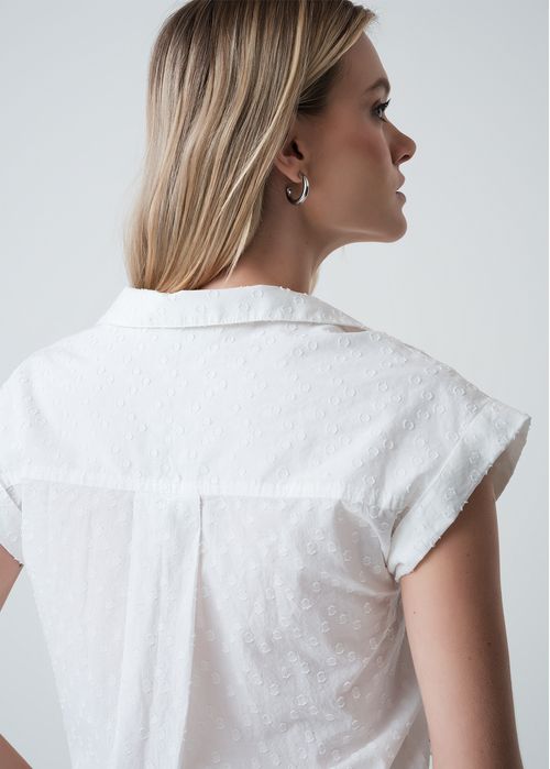 Camisa manga corta de tela con textura