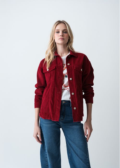 Chaqueta tipo Trucker en corduroy