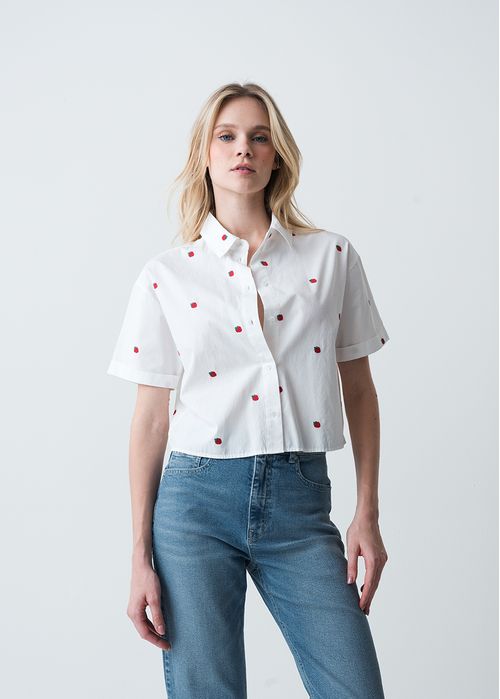 Camisa manga corta con detalles bordados