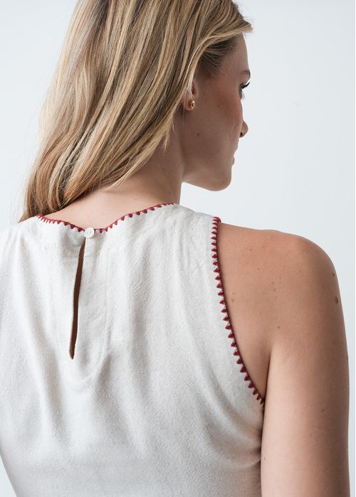 Camisa manga sisa con detalle tejido