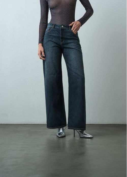 Jean Wide Leg con apliques