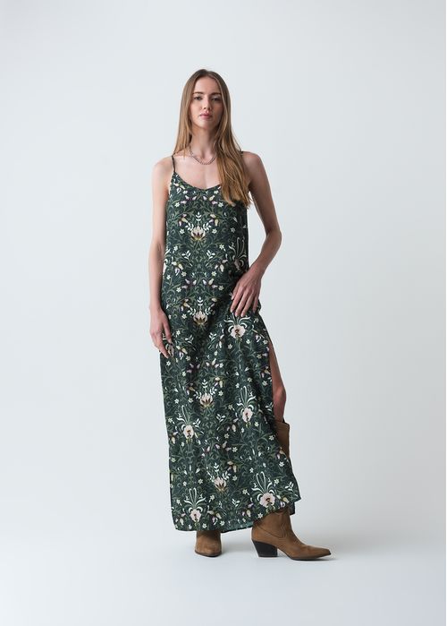 Vestido largo estampado de flores para el verano