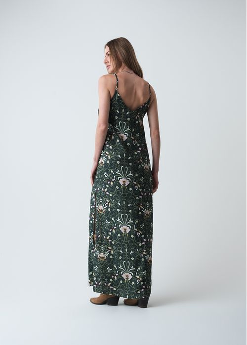 Vestido largo estampado de flores para el verano