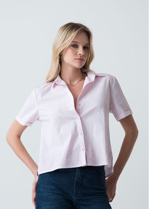 Camisa manga corta con detalles bordados