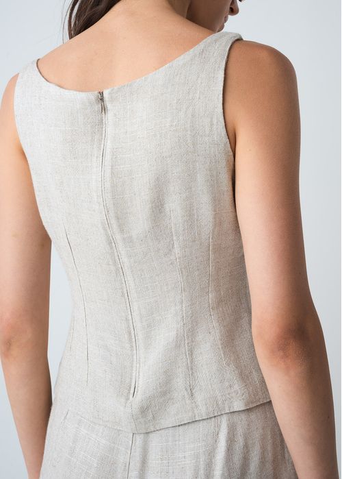 Camisa en lino de tiras