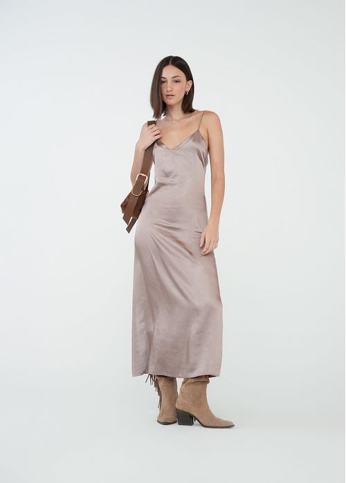 Vestido largo de tiras