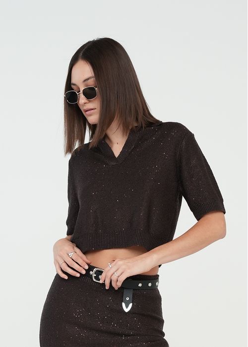 Camiseta corta tejida