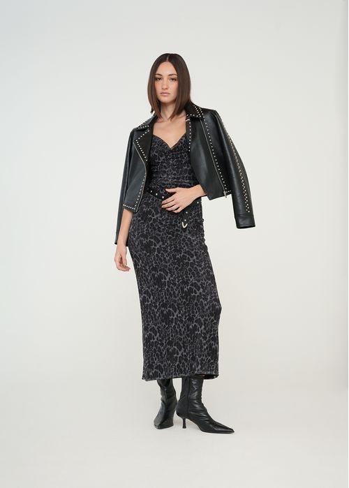 Vestido largo de animal print