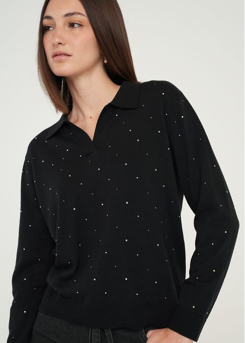 Camiseta Tejida con detalles brillantes