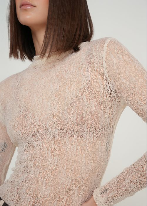 Camiseta manga larga con encaje