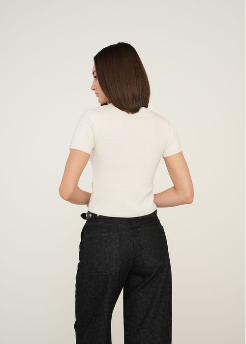 Camiseta tejida con mini brillos